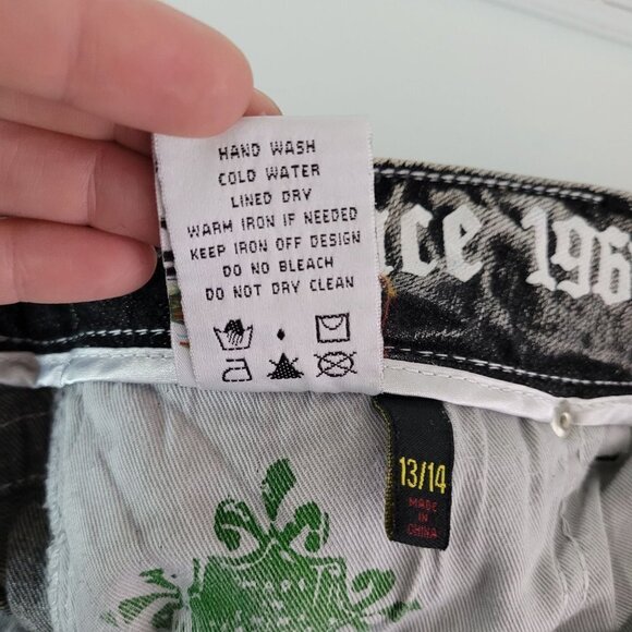 Coogi Jeans Denim 13 14 Acid Wash Studded Trim Straight Leg Juniors - Picture 4 of 7